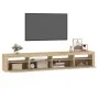 TV cabinet with LED lights Sonoma oak 240x35x40 cm by , TV Furniture - Ref: Foro24-3152724, Price: 150,73 €, Discount: %