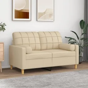 2-seater sofa with cream fabric cushions 120 cm by , Sofas - Ref: Foro24-3200776, Price: 215,23 €, Discount: %