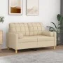 2-seater sofa with cream fabric cushions 120 cm by , Sofas - Ref: Foro24-3200776, Price: 215,23 €, Discount: %