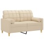2-Sitzer-Sofa mit cremefarbenen Stoffkissen 120 cm von , Sofas - Ref: Foro24-3200776, Preis: 201,24 €, Rabatt: %