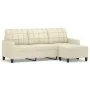 3-seater sofa with cream synthetic leather stool 180 cm by , Sofas - Ref: Foro24-3201015, Price: 293,69 €, Discount: %