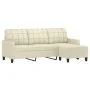3-seater sofa with cream synthetic leather stool 180 cm by , Sofas - Ref: Foro24-3201015, Price: 293,69 €, Discount: %
