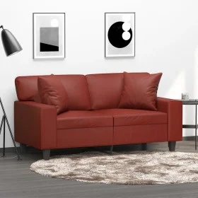 Cojines decorativos 2 uds cuero sintético rojo tinto 40x40 cm de , Cojines - Ref: Foro24-349483, Precio: 22,19 €, Descuento: %
