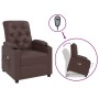 Sillón de masaje elevable cuero sintético marrón