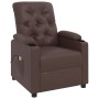 Sillón de masaje elevable cuero sintético marrón
