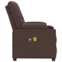 Sillón de masaje elevable cuero sintético marrón