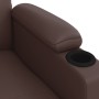 Sillón de masaje elevable cuero sintético marrón