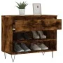 Mueble zapatero madera contrachapada roble ahumado 70x36x60 cm de , Zapateros y organizadores de calzado - Ref: Foro24-831441...
