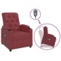 Sillón de masaje elevable cuero sintético rojo tinto