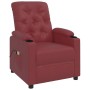 Sillón de masaje elevable cuero sintético rojo tinto