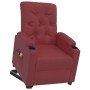 Sillón de masaje elevable cuero sintético rojo tinto