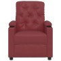 Sillón de masaje elevable cuero sintético rojo tinto