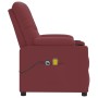 Sillón de masaje elevable cuero sintético rojo tinto