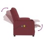Sillón de masaje elevable cuero sintético rojo tinto