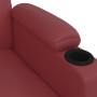 Sillón de masaje elevable cuero sintético rojo tinto