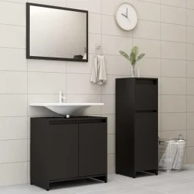 3-teiliges Badmöbelset aus schwarzem Holzwerkstoff von , Badezimmermöbel - Ref: Foro24-3056926, Preis: 121,06 €, Rabatt: %