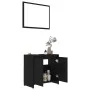 3-teiliges Badmöbelset aus schwarzem Holzwerkstoff von , Badezimmermöbel - Ref: Foro24-3056926, Preis: 114,88 €, Rabatt: %
