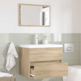 Juego de muebles de baño Roble Sonoma Madera contrachapada en Tocadores de baño | Comprar online en Foro24