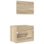 Juego de muebles de baño Roble Sonoma Madera contrachapada