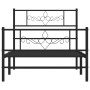Estructura de cama con cabecero y estribo metal negro 75x190 cm de , Camas y somieres - Ref: Foro24-355275, Precio: 79,94 €, ...