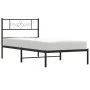 Bed frame with black metal headboard 100x190 cm by , Beds and slatted bases - Ref: Foro24-355261, Price: 65,04 €, Discount: %