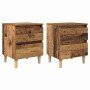 Armarios de cama con cajón 2 pcs Madera Vieja 40 x 35 x 50 cm