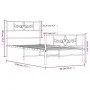 Metal bed frame with headboard and footboard white 75x190 cm by , Beds and slatted bases - Ref: Foro24-355324, Price: 69,36 €...