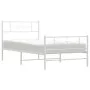 Metal bed frame with headboard and footboard white 107x203 cm by , Beds and slatted bases - Ref: Foro24-355330, Price: 80,50 ...