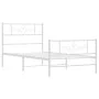 Metal bed frame with headboard and footboard white 107x203 cm by , Beds and slatted bases - Ref: Foro24-355330, Price: 80,50 ...