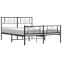 Bed frame with headboard and footboard black metal 120x190 cm by , Beds and slatted bases - Ref: Foro24-355282, Price: 107,51...