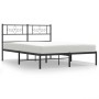 Estructura de cama con cabecero metal negro 140x200 cm de , Camas y somieres - Ref: Foro24-355268, Precio: 101,81 €, Descuent...