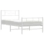 Metal bed frame with headboard and footboard white 90x190 cm by , Beds and slatted bases - Ref: Foro24-355326, Price: 69,48 €...