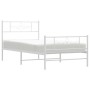 Metallbettgestell mit Kopf- und Fußteil weiß 90x190 cm von , Betten und Lattenroste - Ref: Foro24-355326, Preis: 70,45 €, Rab...