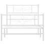 Metal bed frame with headboard and footboard white 90x190 cm by , Beds and slatted bases - Ref: Foro24-355326, Price: 69,48 €...