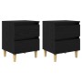 Armarios de cama con cajón 2 pcs Roble Negro 40 x 35 x 50 cm