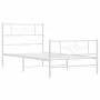 Metallbettgestell mit Kopf- und Fußteil weiß 90x190 cm von , Betten und Lattenroste - Ref: Foro24-355326, Preis: 69,44 €, Rab...