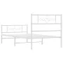Metal bed frame with headboard and footboard white 90x190 cm by , Beds and slatted bases - Ref: Foro24-355326, Price: 69,48 €...