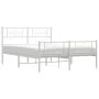 Bettgestell aus Metall mit Kopfteil und weißem Fußteil 120x200 cm von , Betten und Lattenroste - Ref: Foro24-355332, Preis: 1...