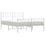 Metal bed frame with headboard and white footboard 120x200 cm by , Beds and slatted bases - Ref: Foro24-355332, Price: 109,11...