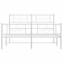 Bettgestell aus Metall mit Kopfteil und weißem Fußteil 120x200 cm von , Betten und Lattenroste - Ref: Foro24-355332, Preis: 1...