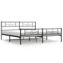 Black metal headboard and footboard bed frame 180x200 cm by , Beds and slatted bases - Ref: Foro24-355289, Price: 118,28 €, D...