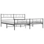 Bettgestell mit Kopf- und Fußteil aus schwarzem Metall, 180 x 200 cm von , Betten und Lattenroste - Ref: Foro24-355289, Preis...