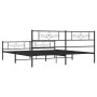 Bettgestell mit Kopf- und Fußteil aus schwarzem Metall, 180 x 200 cm von , Betten und Lattenroste - Ref: Foro24-355289, Preis...