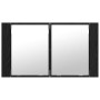Armario con espejo de baño Roble Negro 80 x 12 x 45 cm