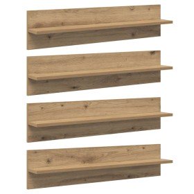 Estanterías de pared 4 pcs Roble artesanal 80 x 11,5 x 18 cm en Estantes y estanterías | Comprar online en Foro24