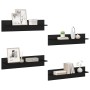 Estanterías de pared 4 pcs Roble Negro 80 x 11,5 x 18 cm