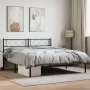 Estructura de cama con cabecero metal negro 140x200 cm de , Camas y somieres - Ref: Foro24-372278, Precio: 97,59 €, Descuento: %