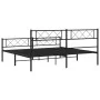 Bettgestell mit Kopf- und Fußteil aus schwarzem Metall, 193 x 203 cm von , Betten und Lattenroste - Ref: Foro24-372301, Preis...