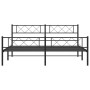 Black metal headboard and footboard bed frame 180x200 cm by , Beds and slatted bases - Ref: Foro24-372299, Price: 114,84 €, D...