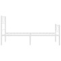 Metal bed frame with headboard and footboard white 75x190 cm by , Beds and slatted bases - Ref: Foro24-372334, Price: 59,01 €...